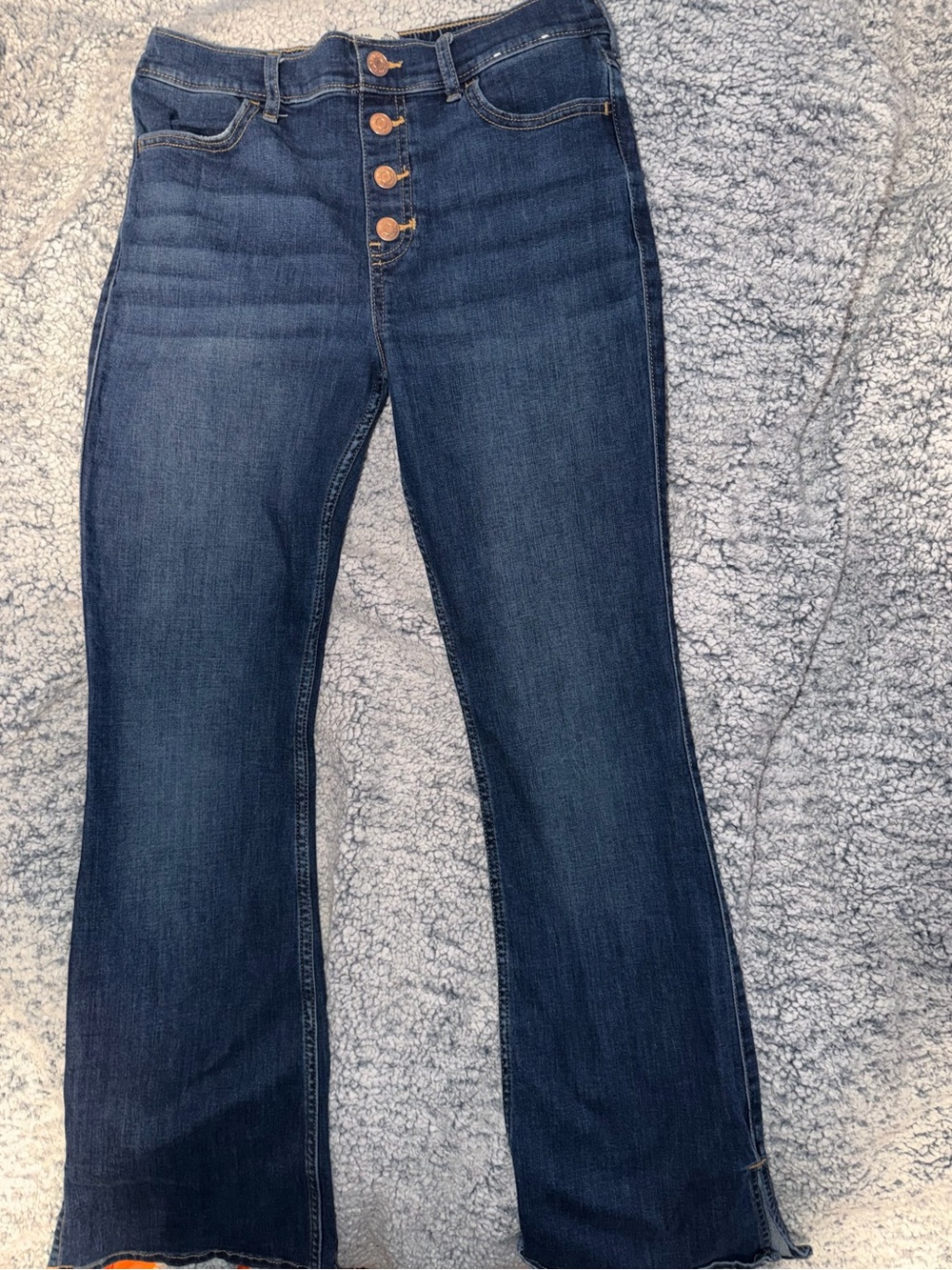 abercrombie kids Dark Blue Flare Jeans with Button-Fly